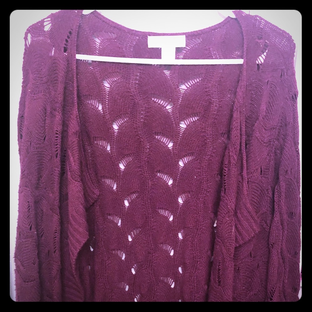 Cj banks 2x crochet cardigan mid length
